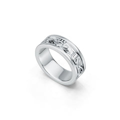 Sterling Silver 5 mm wide Claddagh Band Celtic Knot Band Ring Full Enternity