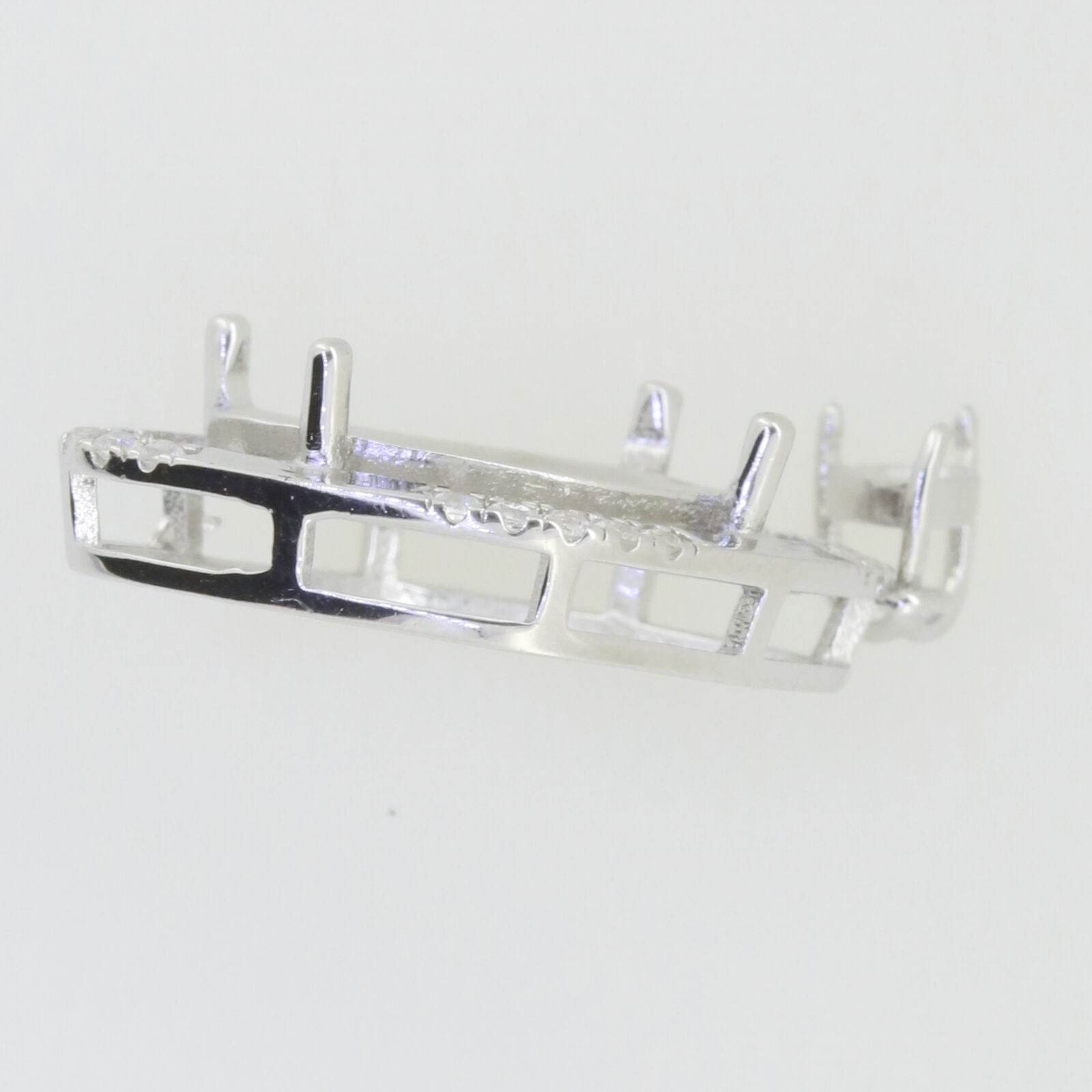 Sterling Silver Semi Mount Pendant Setting Oval OV 16x12mm W/ White Topaz - Syzjewelry