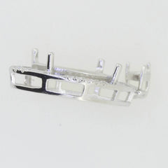 Sterling Silver Semi Mount Pendant Setting Oval OV 16x12mm W/ White Topaz - Syzjewelry