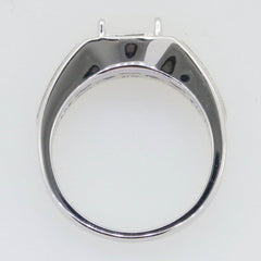 Men's 18K Gold CVD Diamond Ring Cushion CU 10x10mm Cabochon