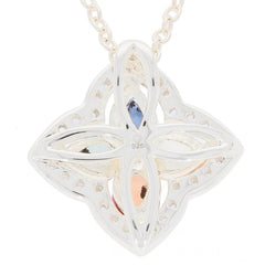 Sterling Silver Semi Mount Pendant Setting Pear PE 4X3mm Clover White - Syzjewelry