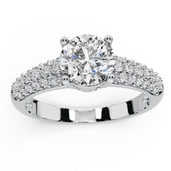 Sterling Silver Moissanite Ring RD 6.5x6.5mm Solitaire Engagement