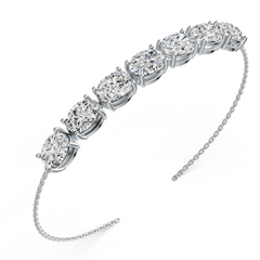 Sterling Silver Moissanite Bracelet Oval OV 9x7mm