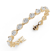 Sterling Silver Moissanite Bracelet Oval OV 8x6mm