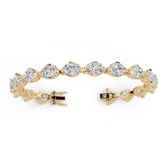 Sterling Silver Moissanite Bracelet Oval OV 8x6mm