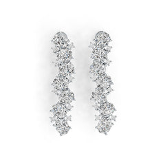 Sterling Silver Semi Mount Earrings Setting Oval OV 5X4mm with White Topaz DHJ