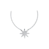 Sterling Silver Pendant Starburst Theme with White Topaz or Moissanite - Syzjewelry