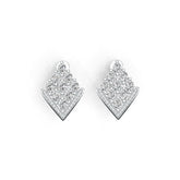 Sterling Silver Earrings Cluster Kite Shape with White Topaz or Moissanite DHJ