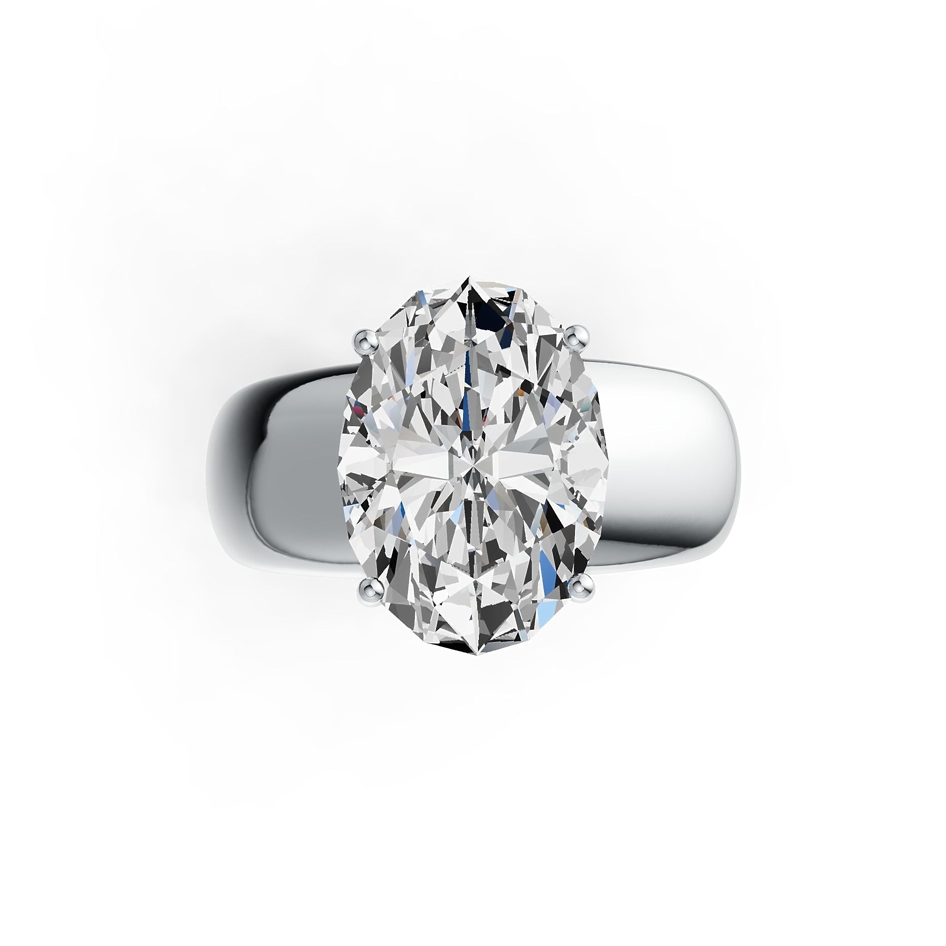 Sterling Silver Semi Mount Ring Setting Oval OV 14X10mm Solitaire DHJ