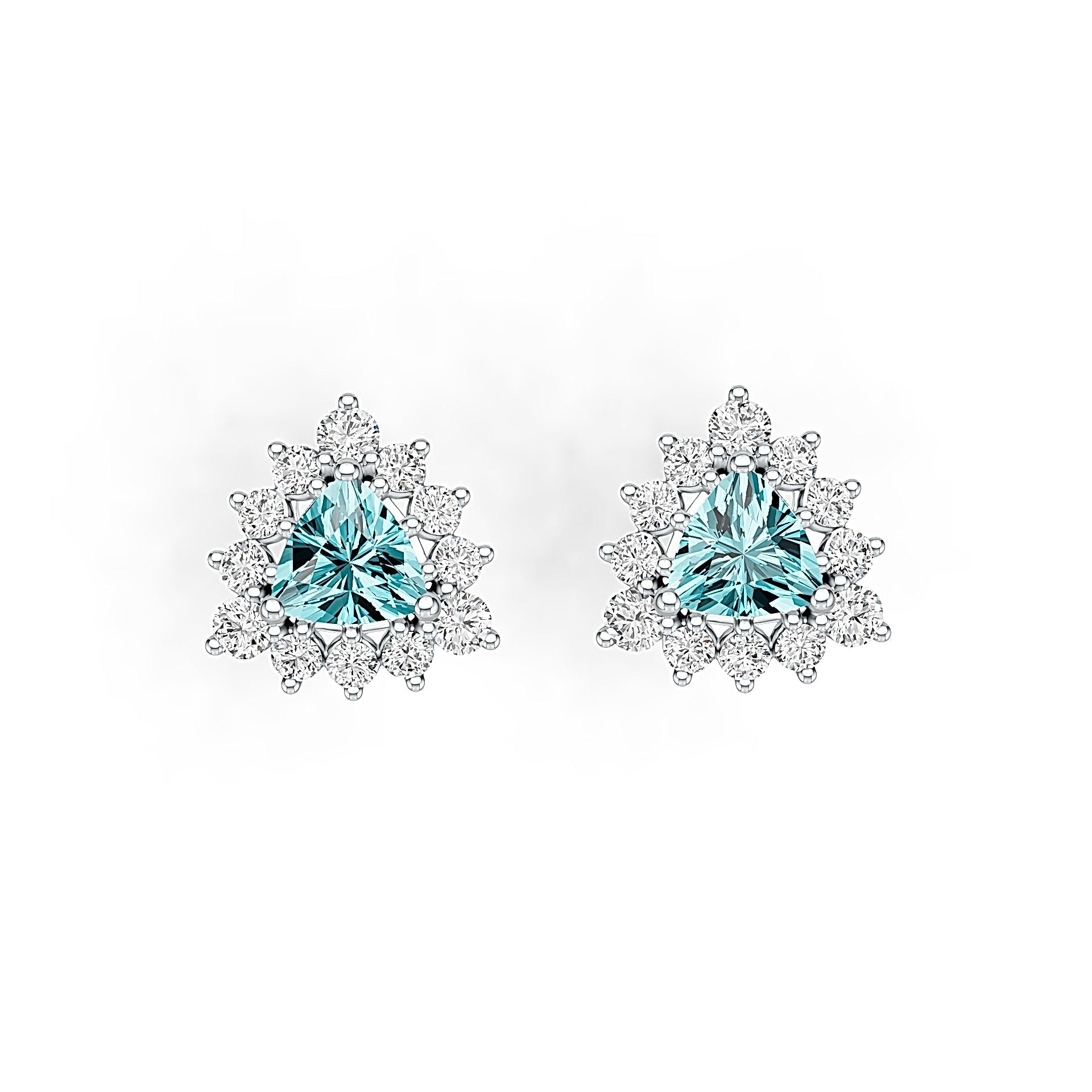 Sterling Silver Semi Mount Earrings Setting Trillion TRI 6X6mm Syzjewelry