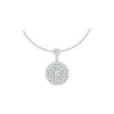 Sterling Silver Semi Mount Pendant Setting Round RD 5x5mm with White Topaz DHJ