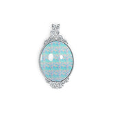 Sterling Silver Semi Mount Pendant Setting Oval OV 25X20mm Cabochon DHJ