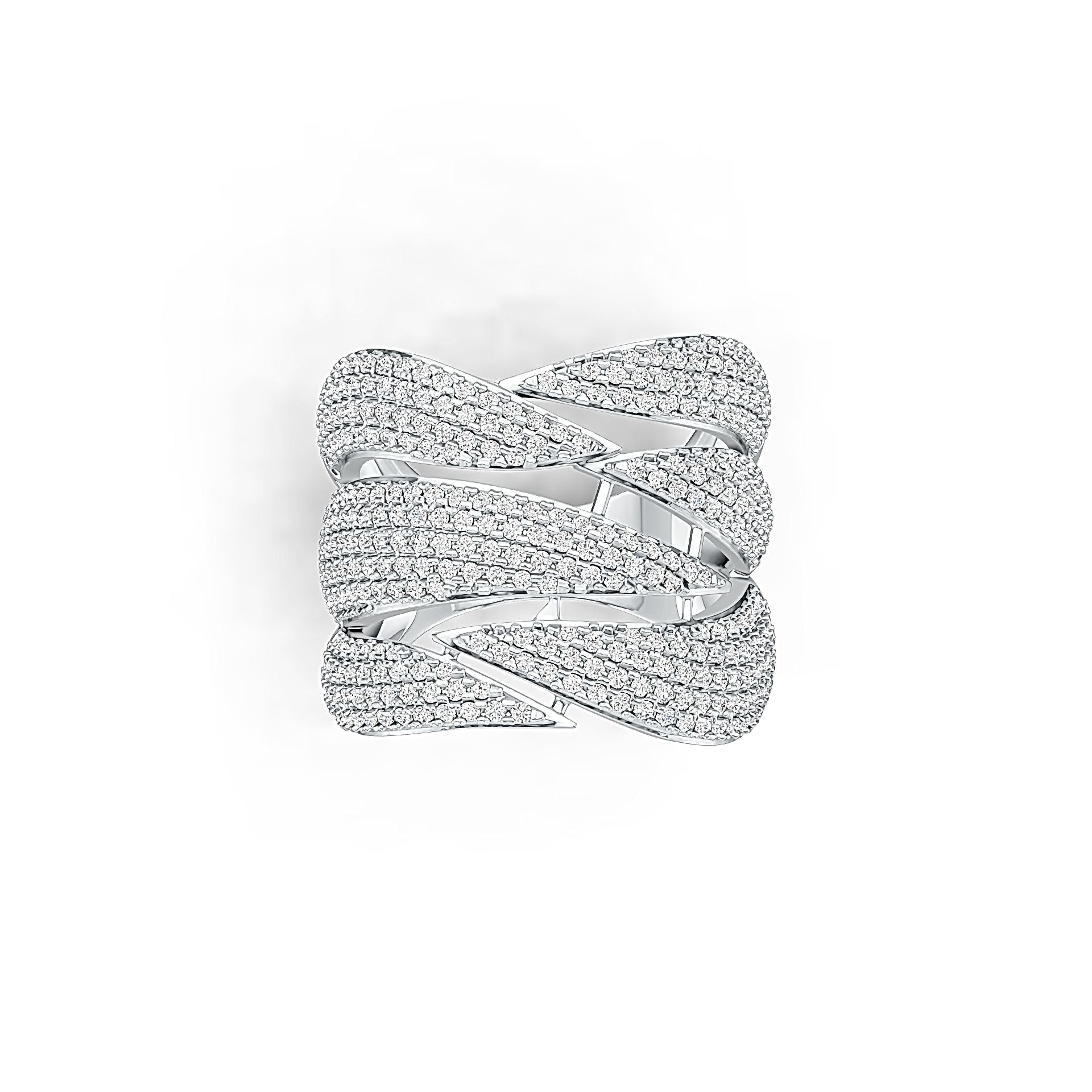 Sterling Silver Cluster Cocktail Ring with White Topaz or Moissanite DHJ