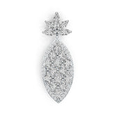 Sterling Silver Semi Mount Pendant Setting Marquise MQ 6X3mm Pineapple Theme DHJ