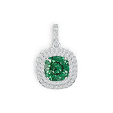 Sterling Silver Semi Mount Pendant Setting Cushion CU 8X8mm Double Halo Syzjewelry