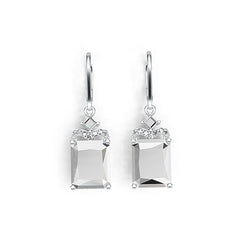 Sterling Silver Semi Mount Earrings Setting Emerald OCT 11X9mm DHJ