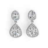 Sterling Silver Semi Mount Earrings Setting Pear PE 12X10mm OV 8X6mm DHJ