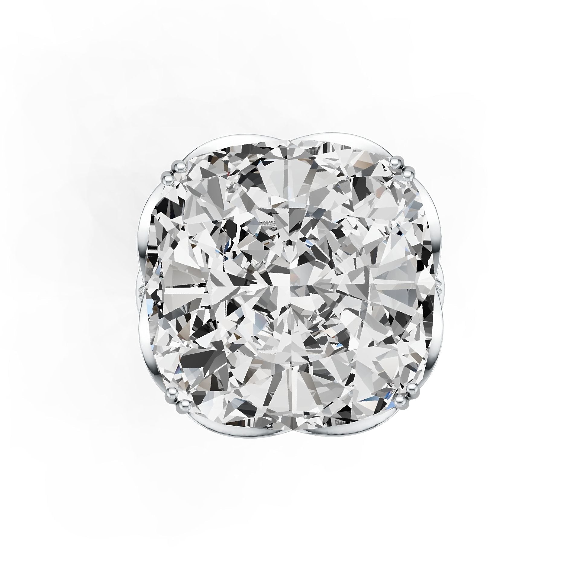 Sterling Silver Semi Mount Ring Setting Cushion CU 18X18mm DHJ