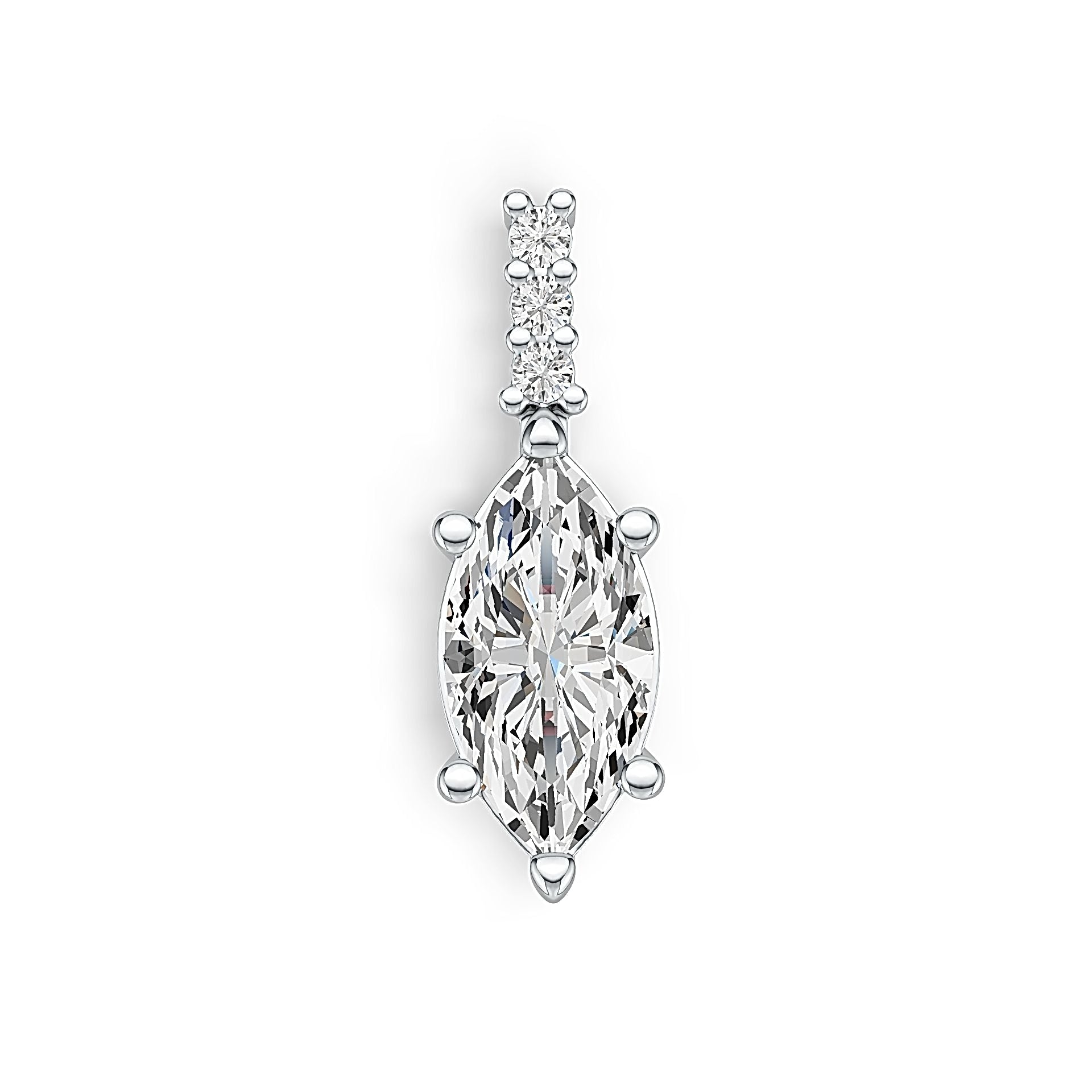 Sterling Silver Semi Mount Pendant Setting Marquise MQ 12X6mm DHJ