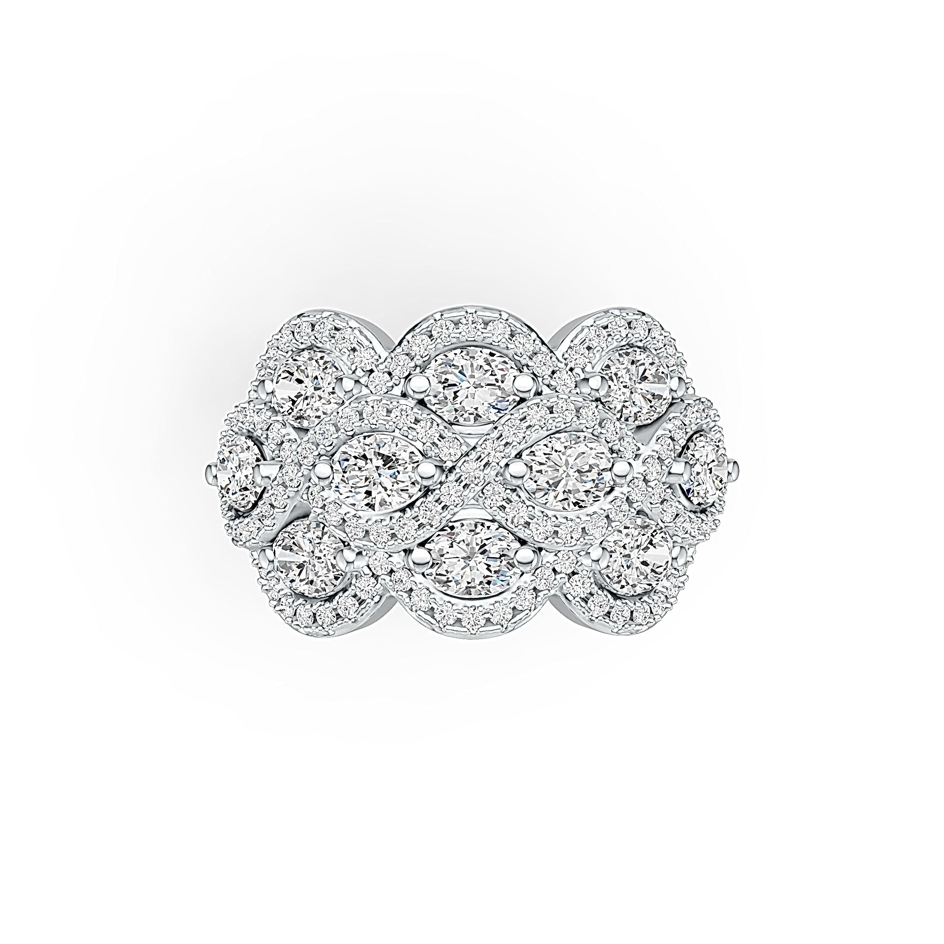 Sterling Silver Semi Mount Ring Setting Oval OV 4X3mm with White Topaz Twist Ring - Syzjewelry