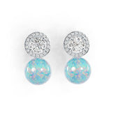 Sterling Silver Semi Mount Earrings Setting Round RD 9x9mm RD 5x5mm DHJ