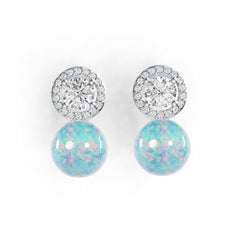 Sterling Silver Semi Mount Earrings Setting Round RD 9x9mm RD 5x5mm DHJ