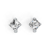 Sterling Silver Semi Mount Earrings Setting Emerald OCT 7X7mm DHJ