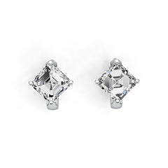 Sterling Silver Semi Mount Earrings Setting Emerald OCT 7X7mm DHJ