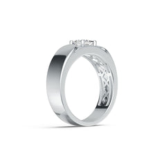 18K Gold Moissanite Ring Princess SQ 5X5mm Men's Ring