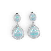 Sterling Silver Semi Mount Earrings Setting Pear PE 15X12mm OV 8X6mm Cabochon - Syzjewelry
