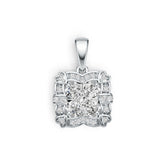 Sterling Silver Semi Mount Pendant Setting Cushion CU 12X10mm White Topaz Syzjewelry