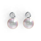 Sterling Silver Semi Mount Earrings Setting Round RD 8x8mm DHJ