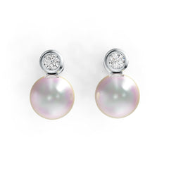 Sterling Silver Semi Mount Earrings Setting Round RD 8x8mm DHJ