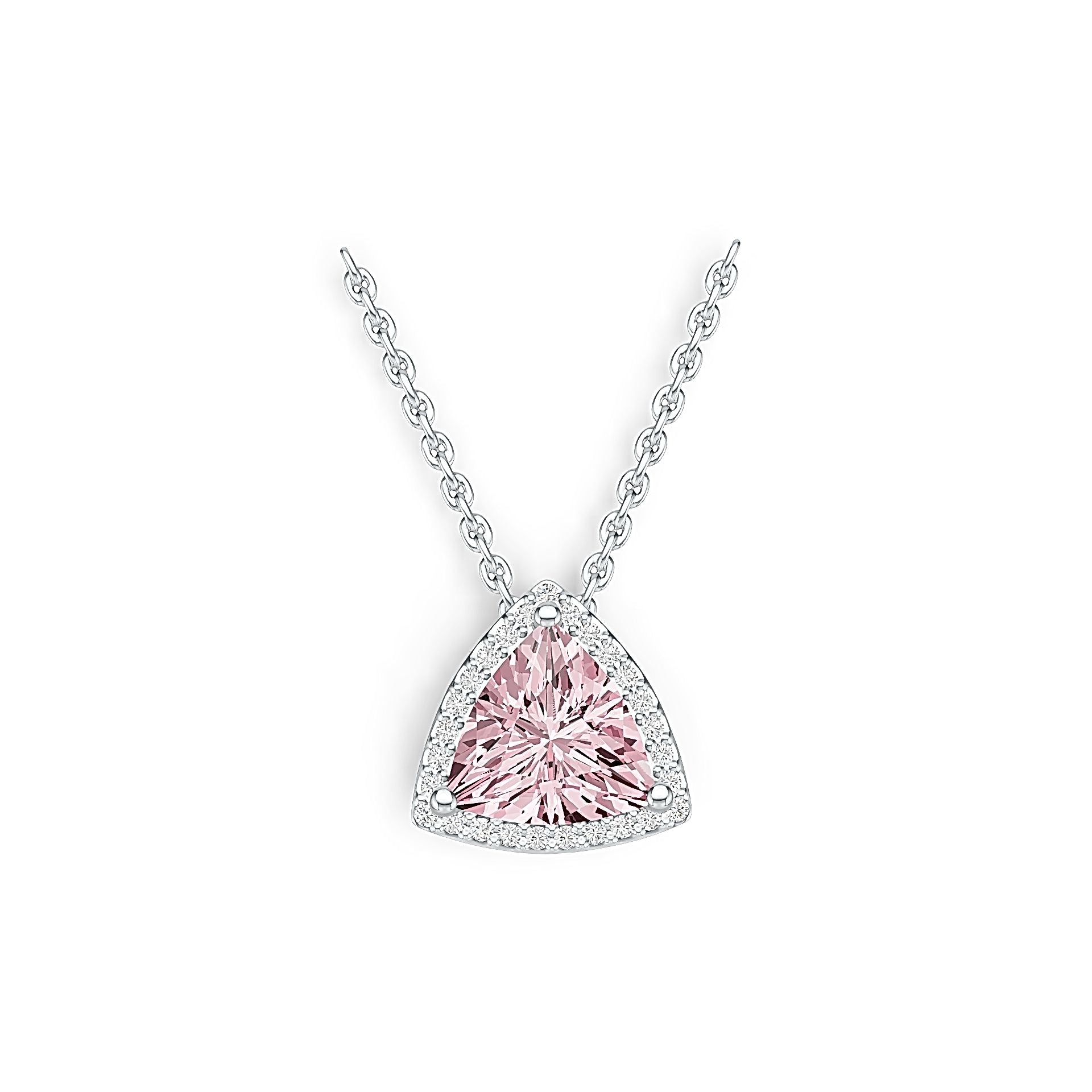 Sterling Silver Semi Mount Pendant Setting Trillion TRI 8x8mm Halo Syzjewelry