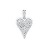 Sterling Silver Pendant with White Topaz or Moissanite Heart Theme DHJ