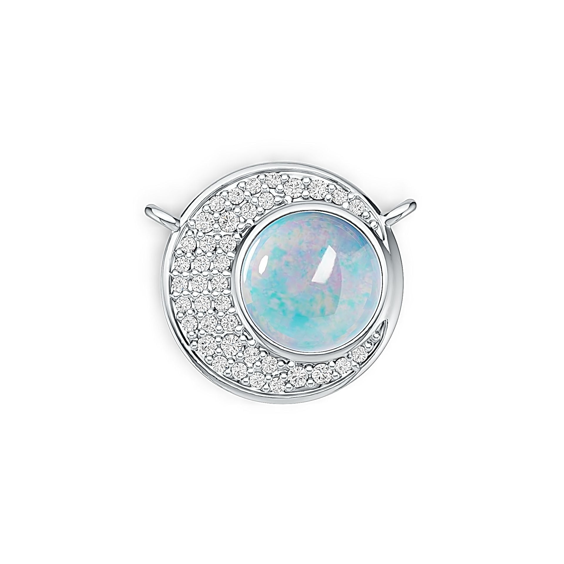 Sterling Silver Semi Mount Pendant Setting Round RD 8x8mm DHJ