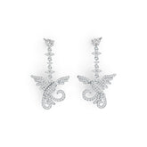 Sterling Silver Semi Mount Earrings Setting Pear PE 6X4mm Bird Theme DHJ