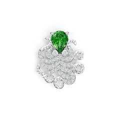 Sterling Silver Semi Mount Pendant Setting Pear PE 8x6mm DHJ