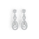 Sterling Silver Semi Mount Earrings Setting Pear PE 4X3mm Infinity Teardrop DHJ