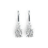 Sterling Silver Semi Mount Earrings Setting Oval OV 9X7mm RD 3.5x3.5mm DHJ