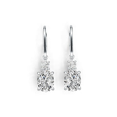 Sterling Silver Semi Mount Earrings Setting Oval OV 9X7mm RD 3.5x3.5mm DHJ