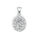 Sterling Silver Semi Mount Pendant Setting Oval OV 7X5mm with White Topaz DHJ