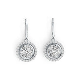 Sterling Silver Semi Mount Earrings Setting Round RD 8x8mm Halo DHJ