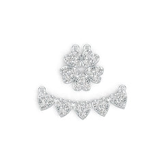 Sterling Silver Pendant Five Hearts Clover Theme with White Topaz or Moissanite - Syzjewelry