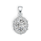 Sterling Silver Semi Mount Pendant Setting Oval OV 10X8mm PE 3X2mm DHJ
