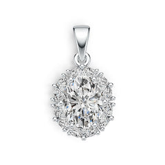 Sterling Silver Semi Mount Pendant Setting Oval OV 10X8mm PE 3X2mm DHJ