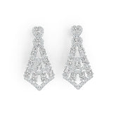 Sterling Silver Earrings Chandelier Style with White Topaz or Moissanite Syzjewelry