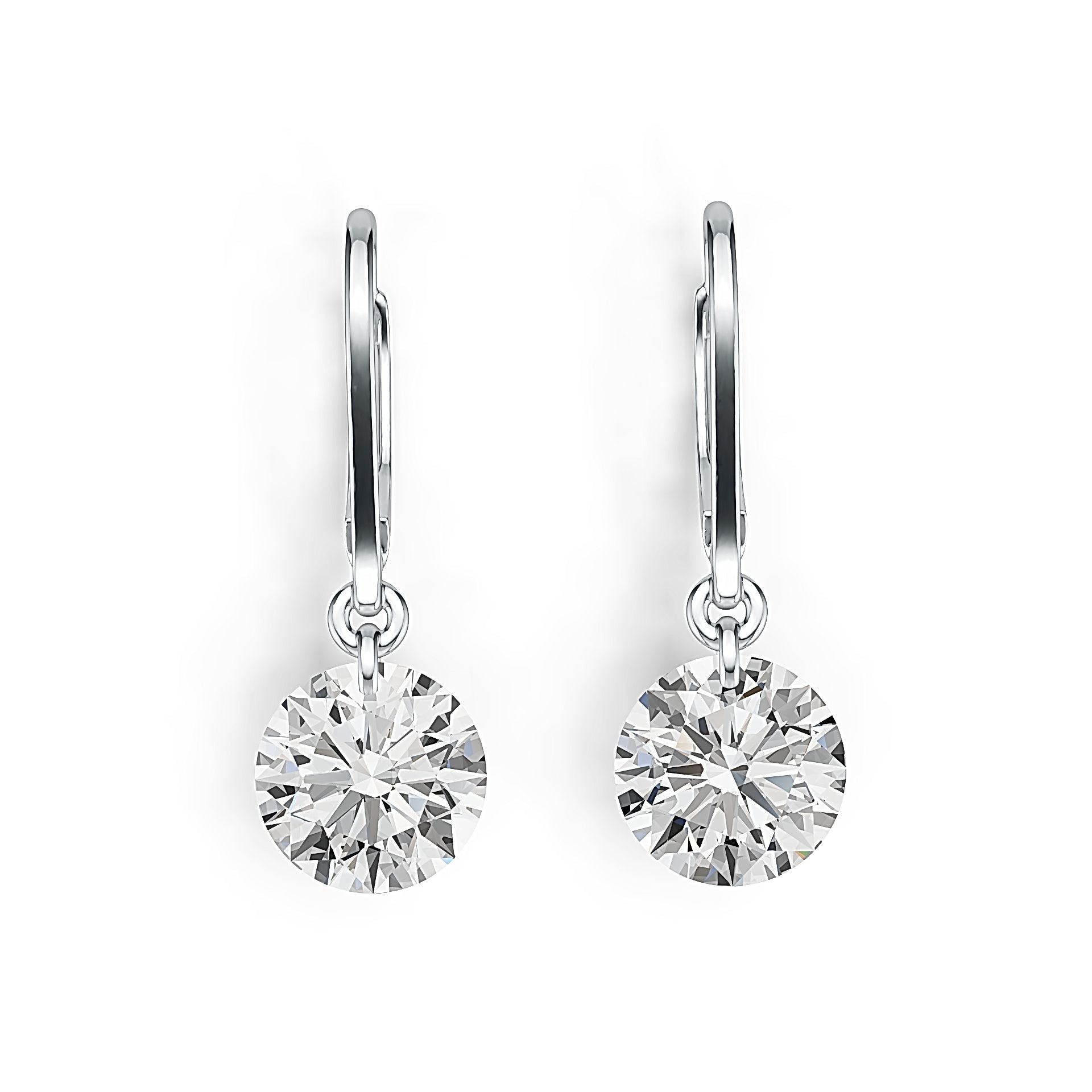 Sterling Silver Semi Mount Earrings Setting Round RD 8x8mm DHJ