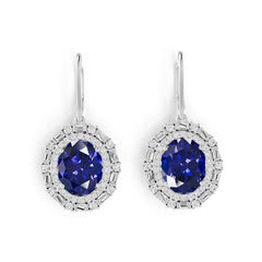 Sterling Silver Semi Mount Earrings Setting Oval OV 11x9mm with White Topaz Syzjewelry