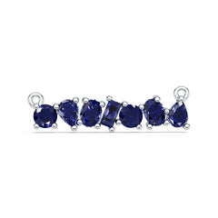 Sterling Silver Royal Blue Sapphire Pendant Oval OV 4x3mm Multi-Shape